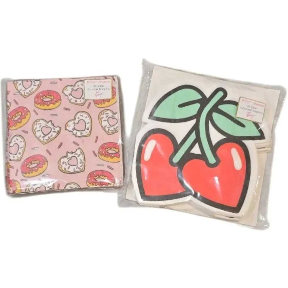 Betsey Johnson‎ Heart Cherries & Donuts Napkin Set